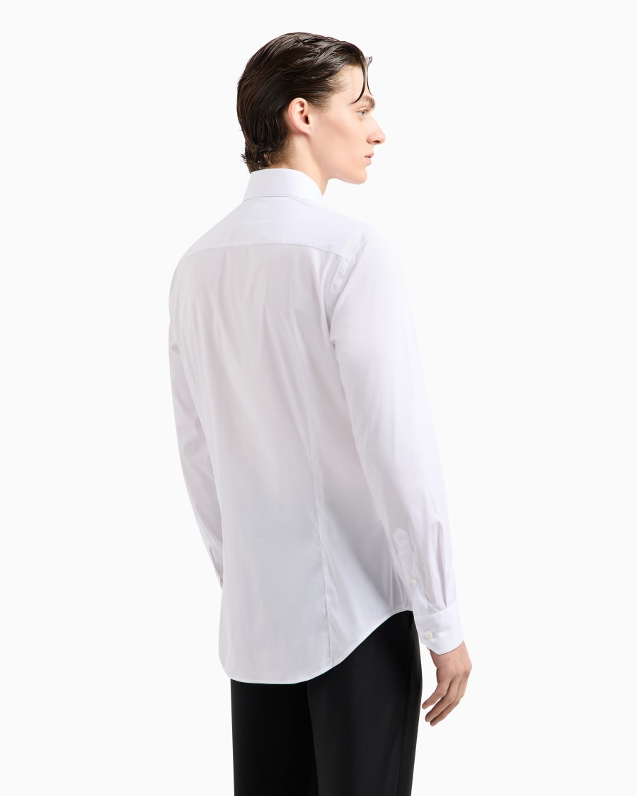The world of armani CAMICIA IN TESSUTO STRETCH CON COLLO CLASSICO CON STECCHE Vendita Calda