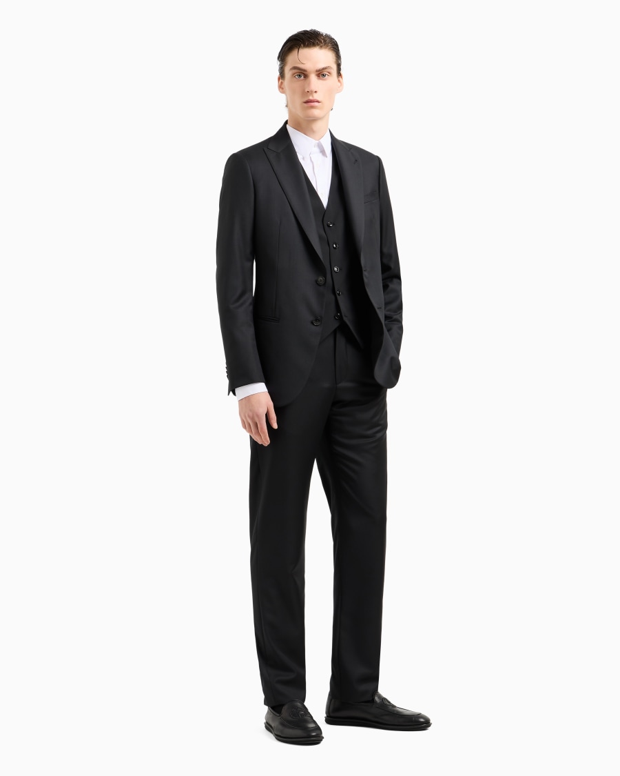 The world of armani CAMICIA IN TESSUTO STRETCH CON COLLO CLASSICO CON STECCHE Vendita Calda