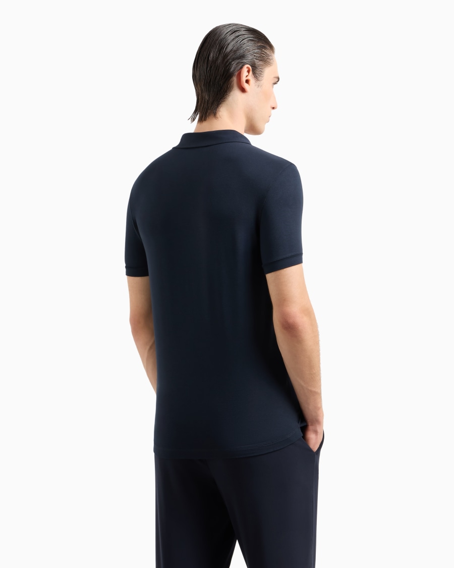 The world of armani POLO A MANICHE CORTE IN JERSEY DI VISCOSA STRETCH Saldi Di Fabbrica