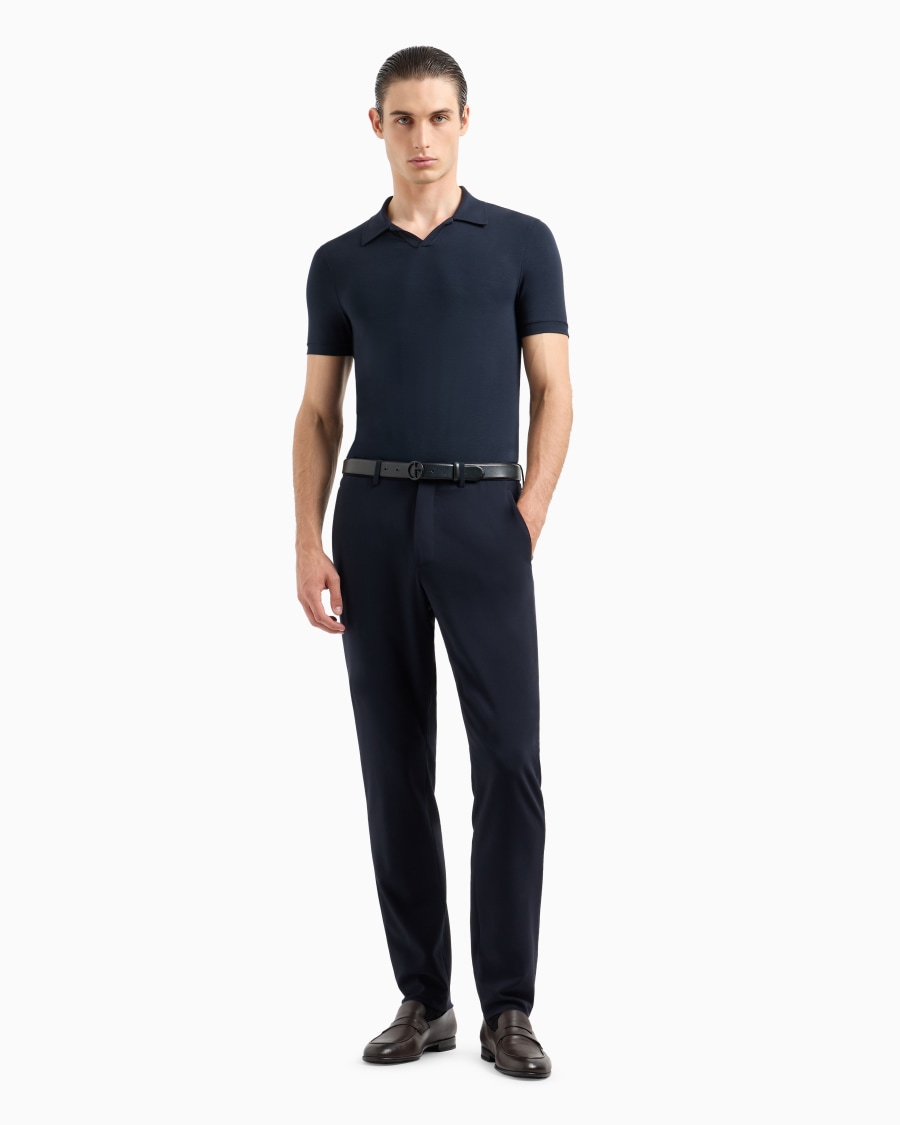 The world of armani POLO A MANICHE CORTE IN JERSEY DI VISCOSA STRETCH Saldi Di Fabbrica