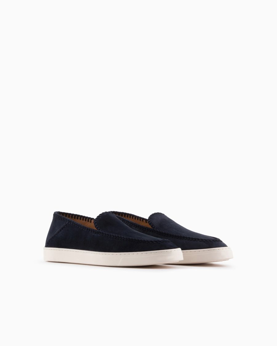 The world of armani GALLERIA 3 SLIP-ON IN PELLE SCAMOSCIATA In Saldo