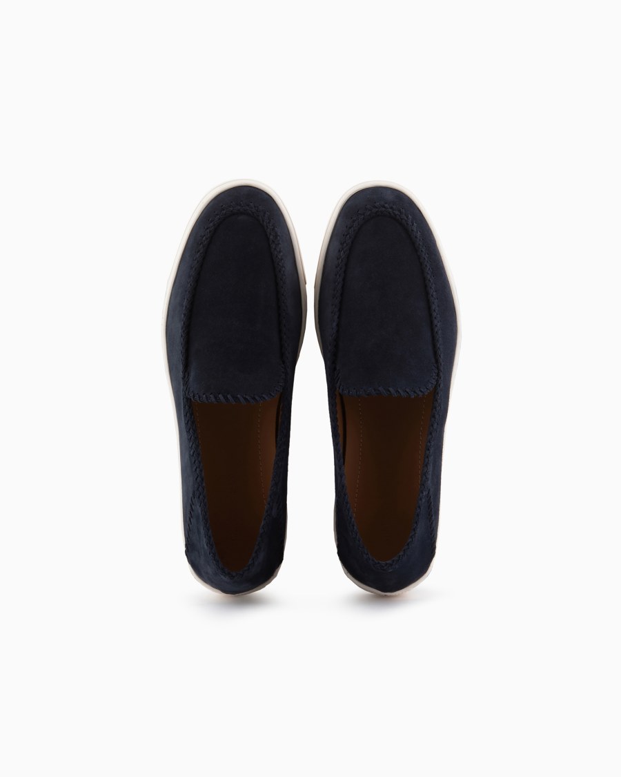 The world of armani GALLERIA 3 SLIP-ON IN PELLE SCAMOSCIATA In Saldo