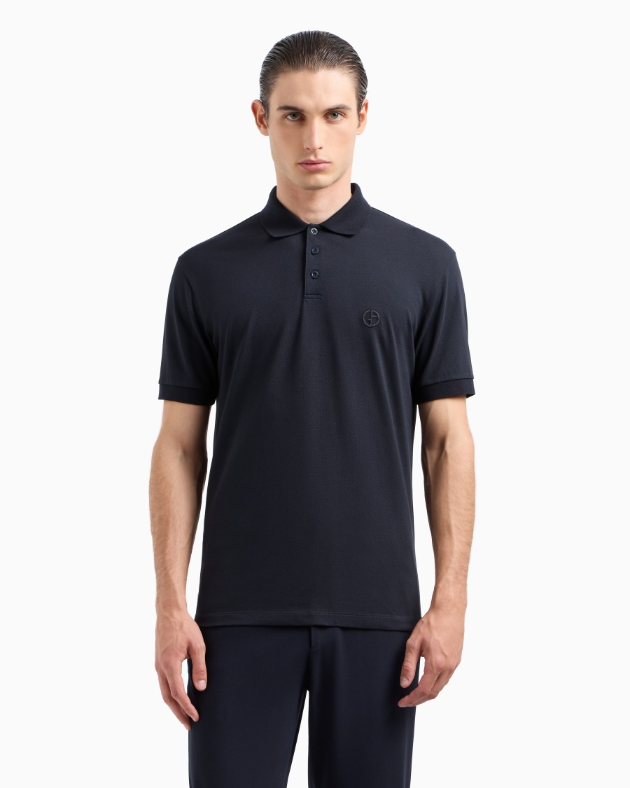 The world of armani POLO IN PIQUET DI COTONE STRETCH Negozi Online