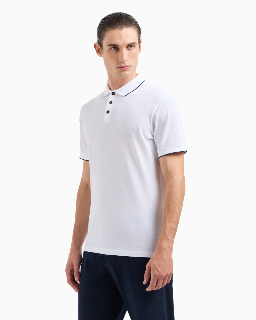 The world of armani POLO IN PIQUET DI COTONE FILO DI SCOZIA Convenienza