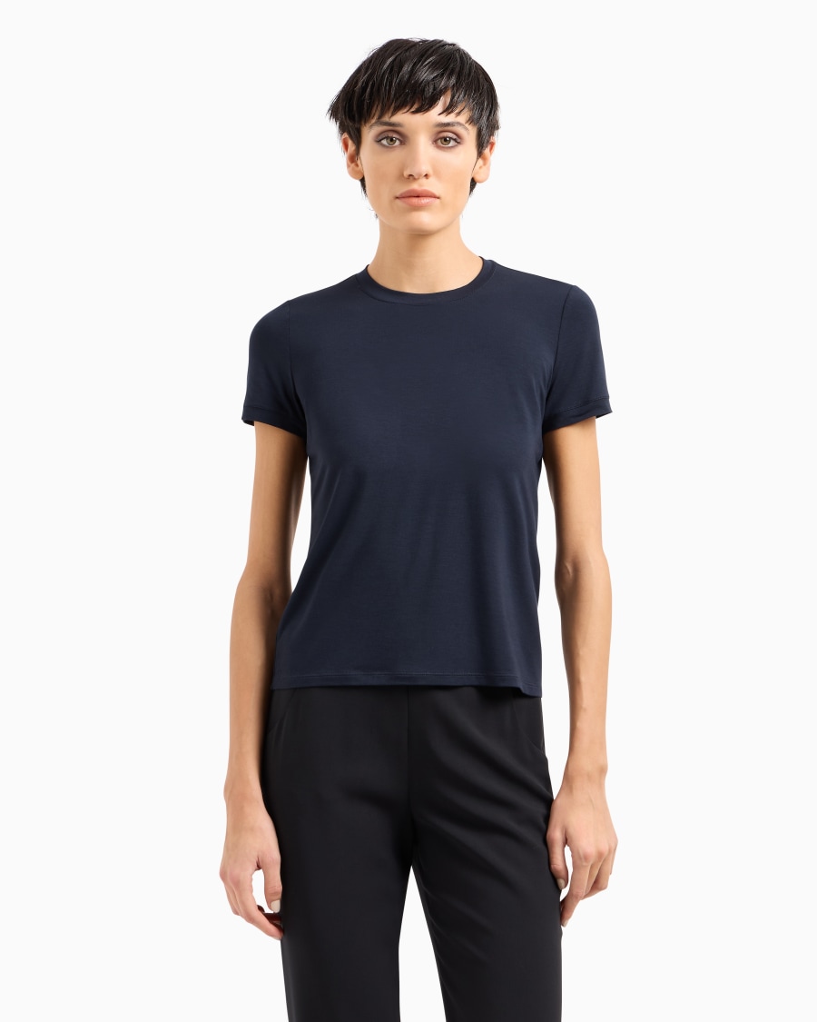 The world of armani T-SHIRT IN JERSEY DI VISCOSA STRETCH Offerta