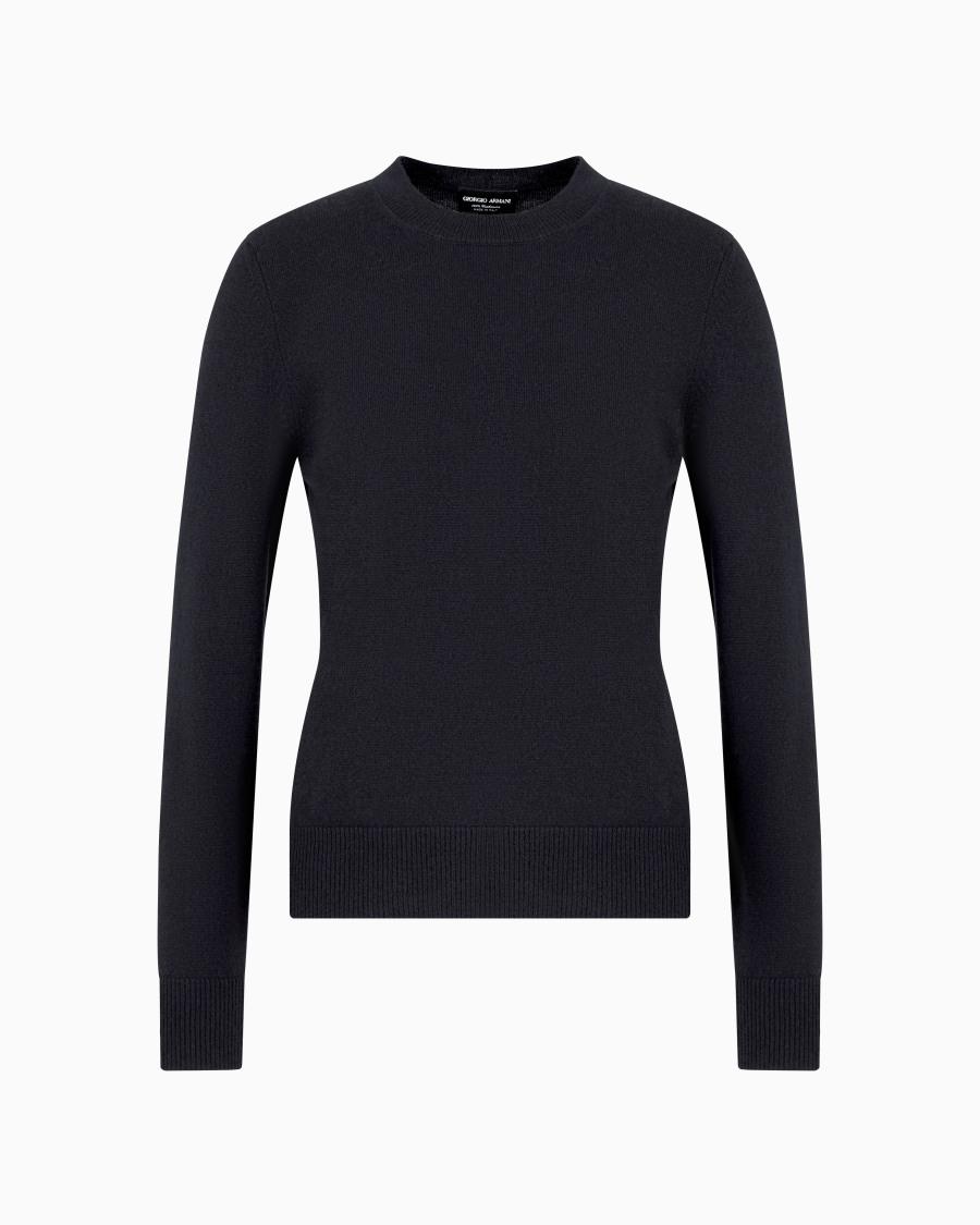 The world of armani MAGLIONE IN CASHMERE CON PROFILI A COSTE In Saldo