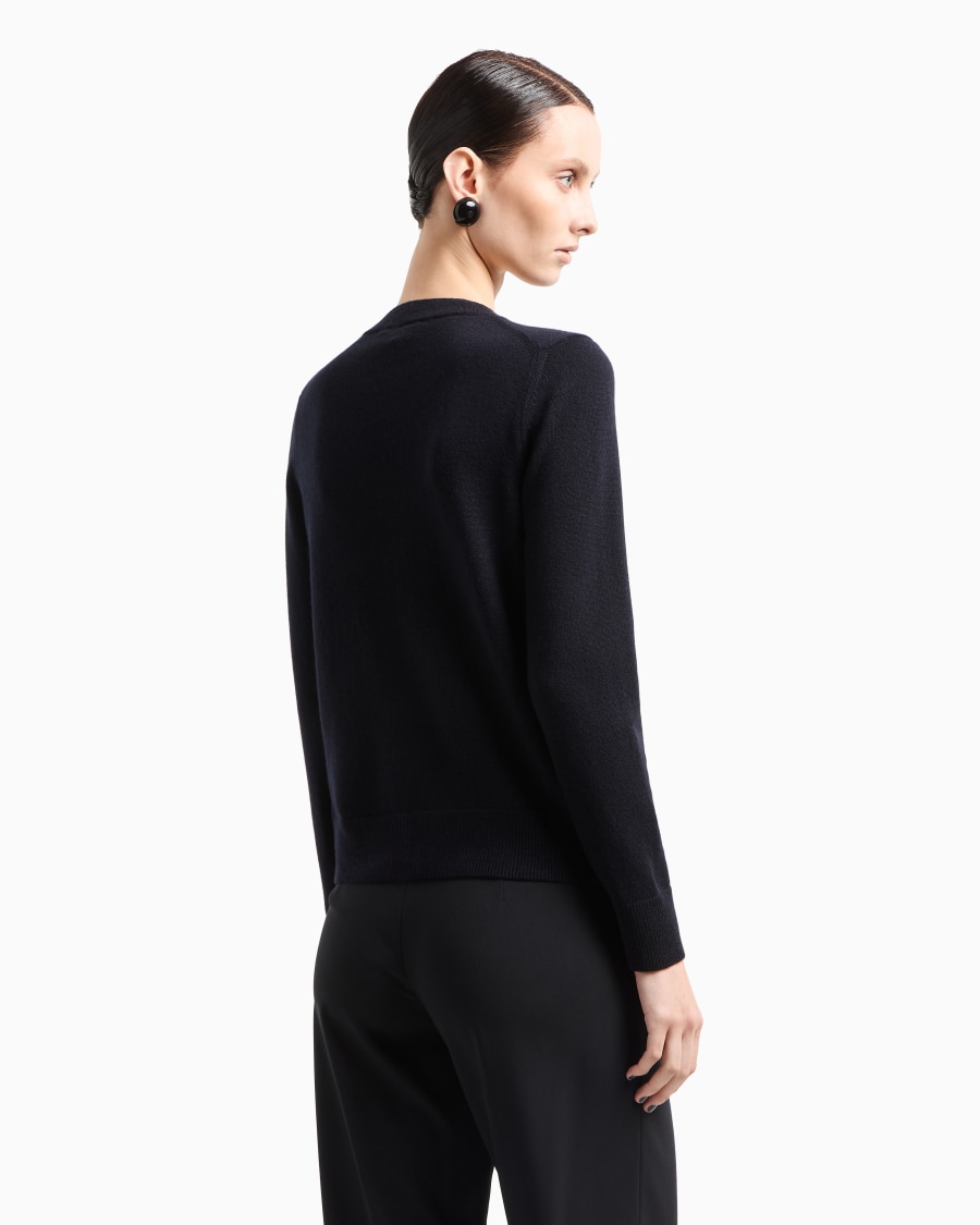 The world of armani MAGLIONE IN CASHMERE CON PROFILI A COSTE In Saldo