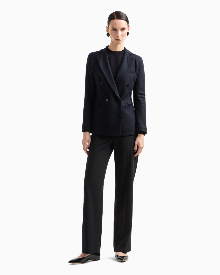 The world of armani MAGLIONE IN CASHMERE CON PROFILI A COSTE In Saldo