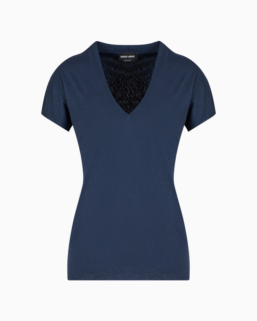 The world of armani TOP CON SCOLLO A V Nuova