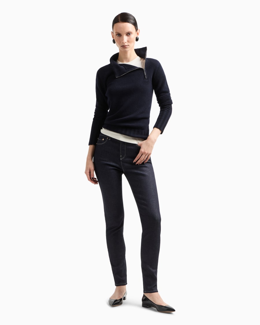 The world of armani PANTALONI 5 TASCHE SLIM FIT IN DENIM DI COTONE STRETCH Moda