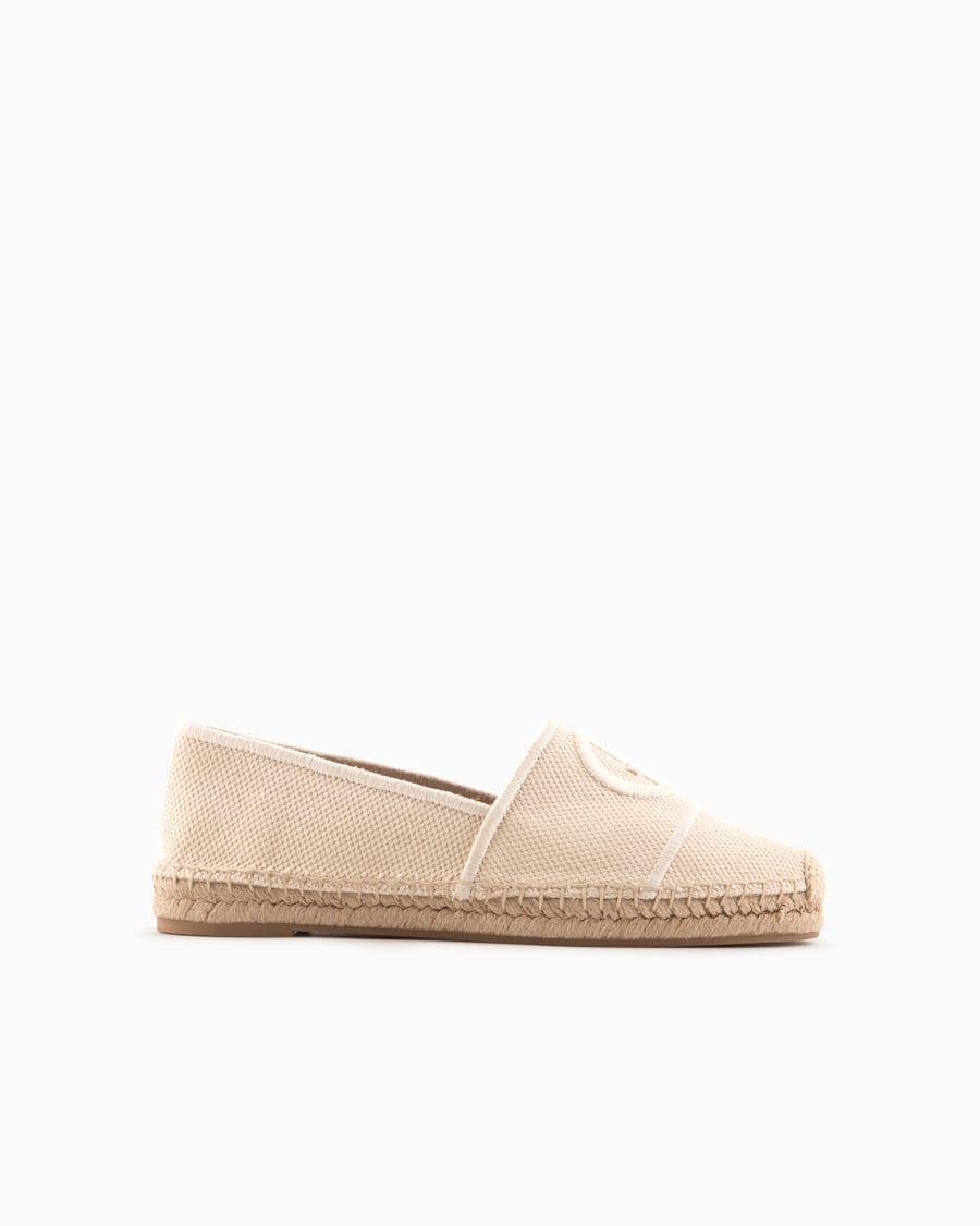 The world of armani ESPADRILLAS IN COTONE CON LOGO RICAMATO Nuovo