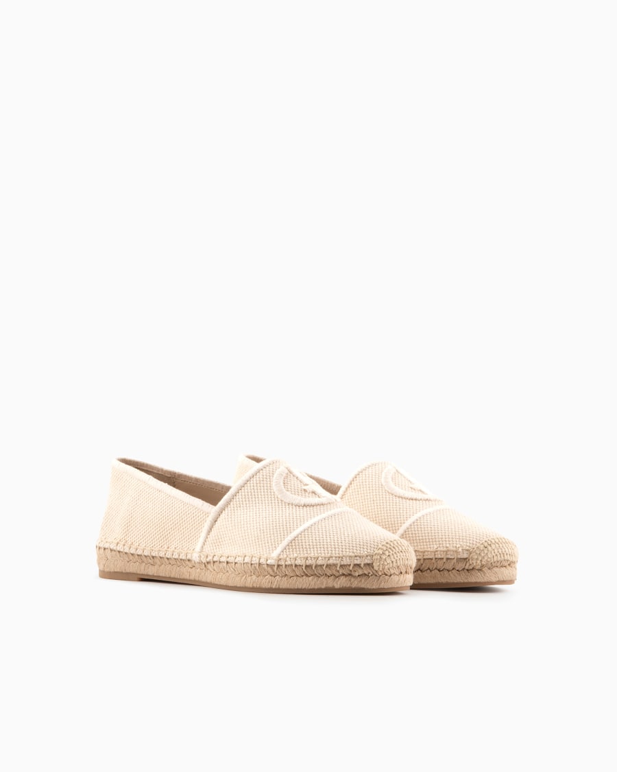 The world of armani ESPADRILLAS IN COTONE CON LOGO RICAMATO Nuovo