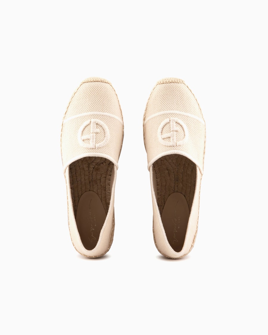 The world of armani ESPADRILLAS IN COTONE CON LOGO RICAMATO Nuovo