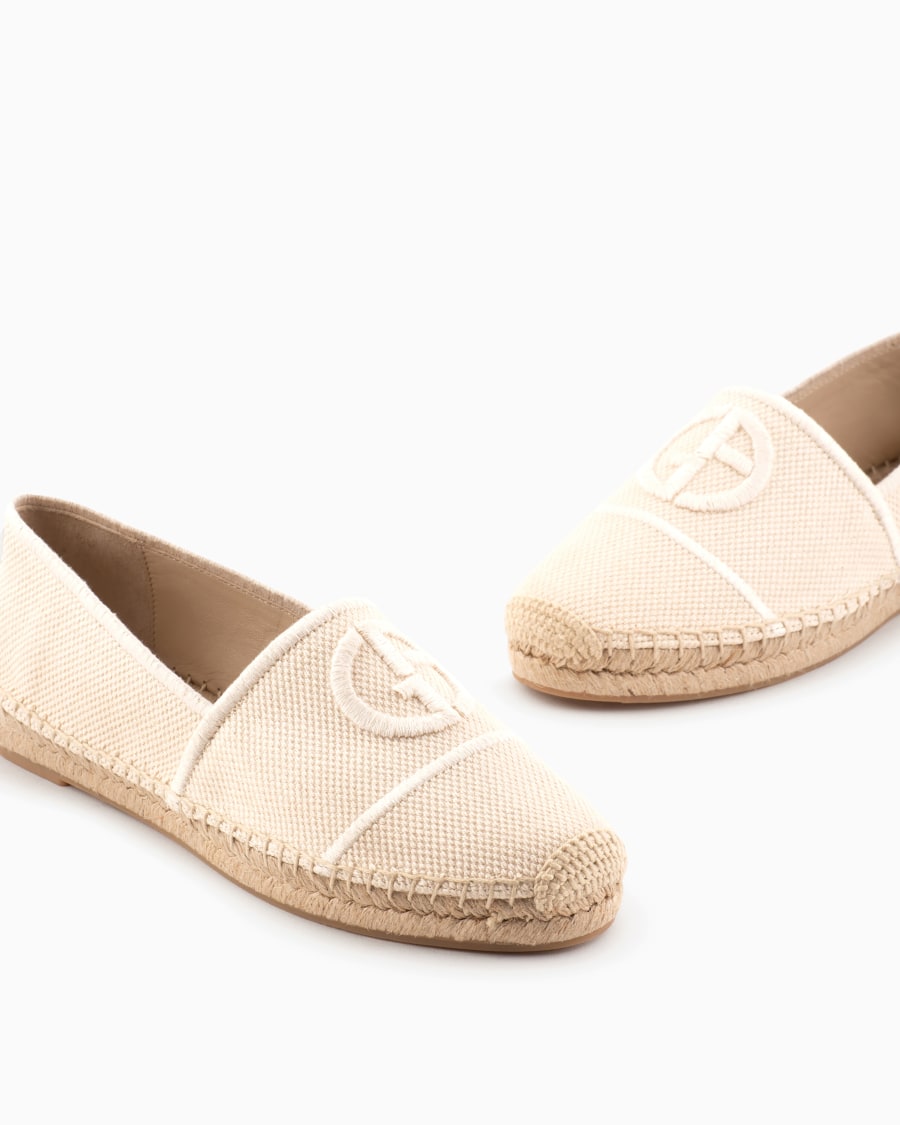 The world of armani ESPADRILLAS IN COTONE CON LOGO RICAMATO Nuovo