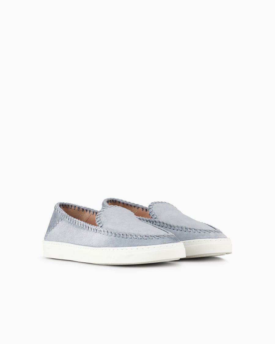 The world of armani GALLERIA 3 SLIP-ON IN PELLE SCAMOSCIATA Qualità
