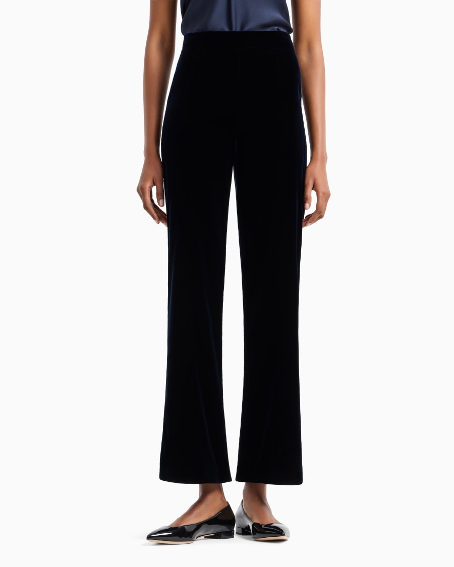 The world of armani PANTALONI CROPPED IN VELLUTO Acquista Ora