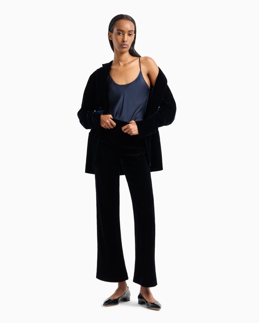 The world of armani PANTALONI CROPPED IN VELLUTO Acquista Ora