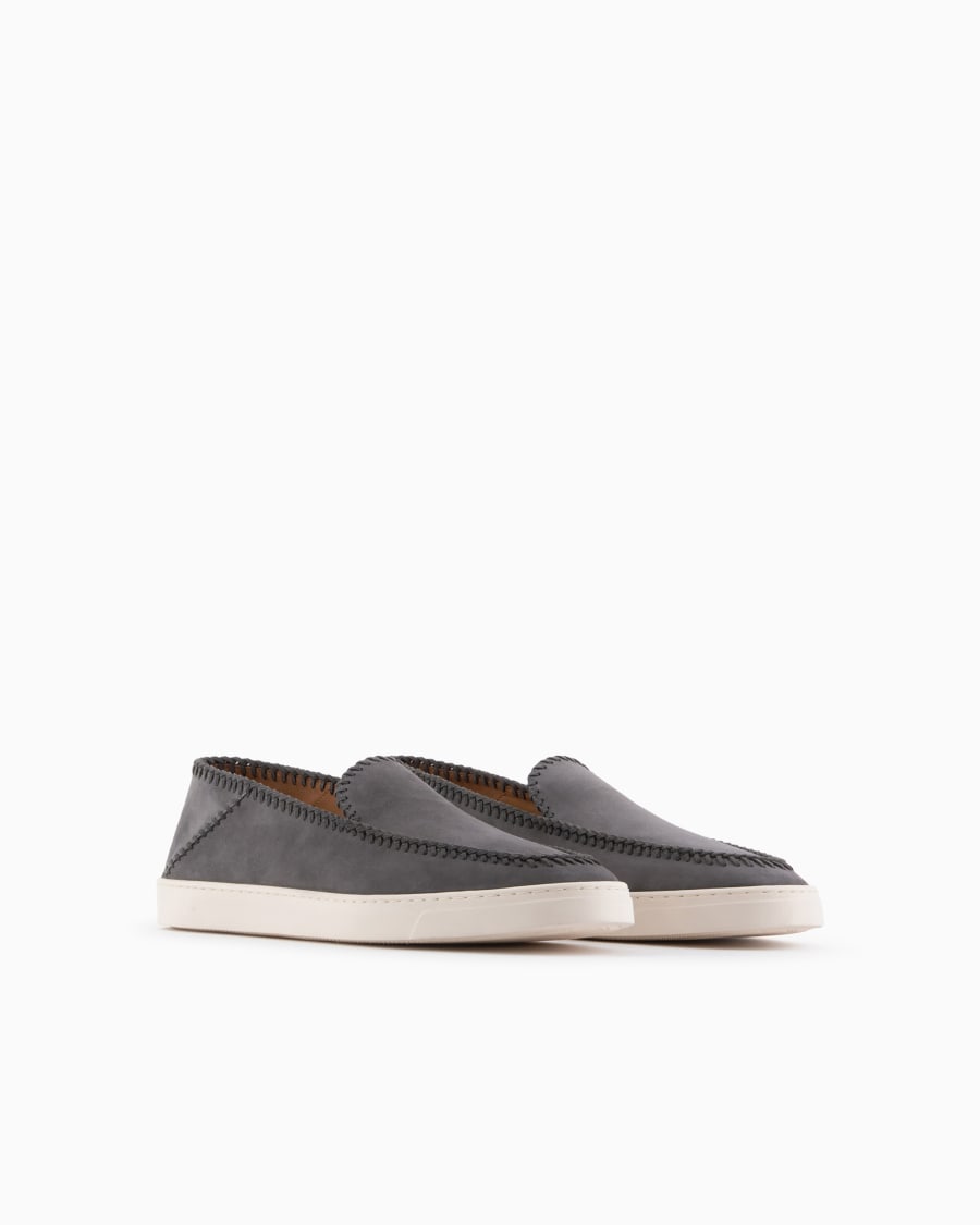 The world of armani GALLERIA 3 SLIP-ON IN PELLE SCAMOSCIATA Flash Sale