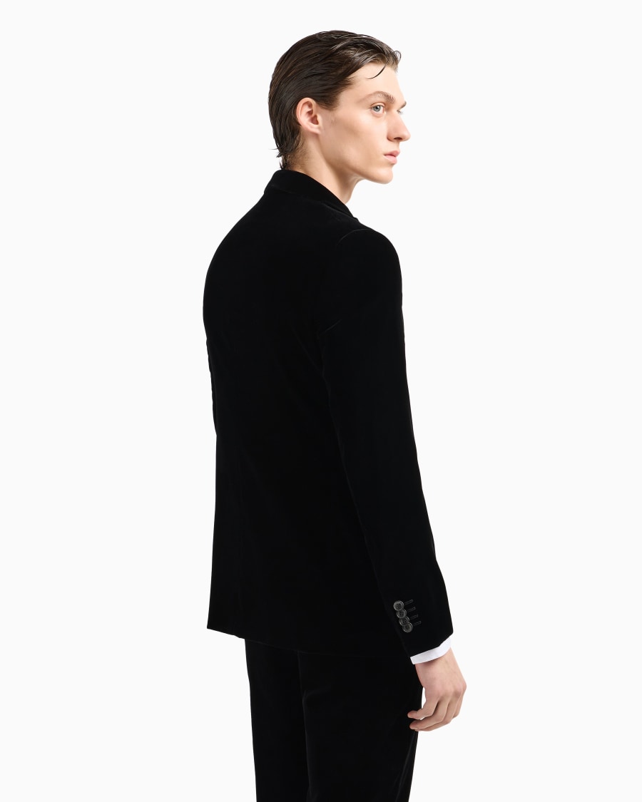 The world of armani GIACCA ICON MONOPETTO LINEA GEORGE IN VELLUTO STRETCH Sottocosto