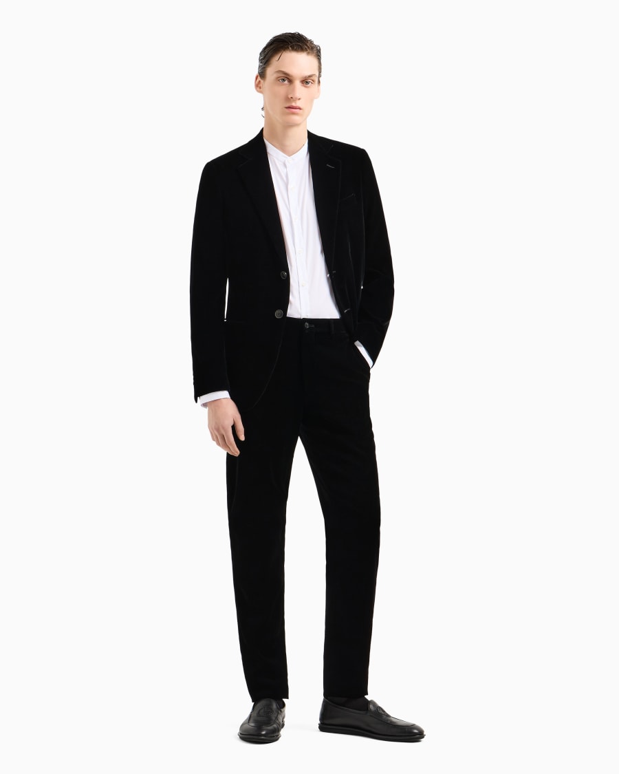 The world of armani GIACCA ICON MONOPETTO LINEA GEORGE IN VELLUTO STRETCH Sottocosto