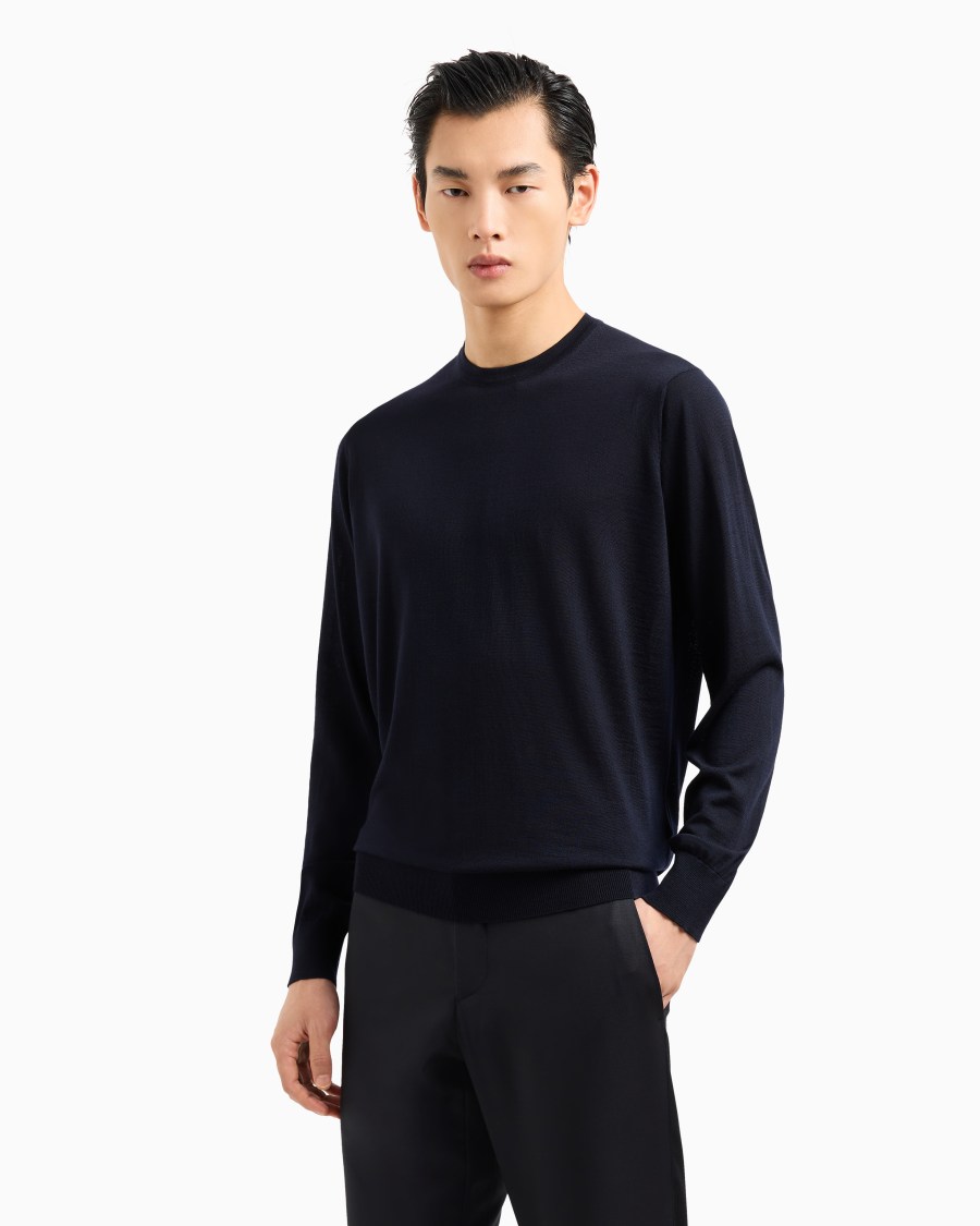The world of armani MAGLIA GIROCOLLO IN LANA VERGINE Presa