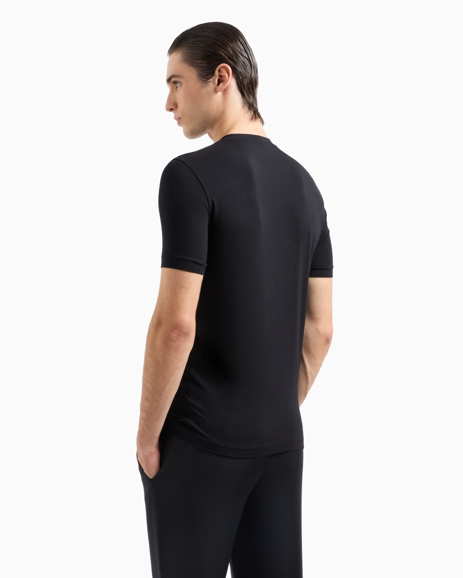 The world of armani T-SHIRT IN JERSEY BAMBOO DI VISCOSA STRETCH Offerta