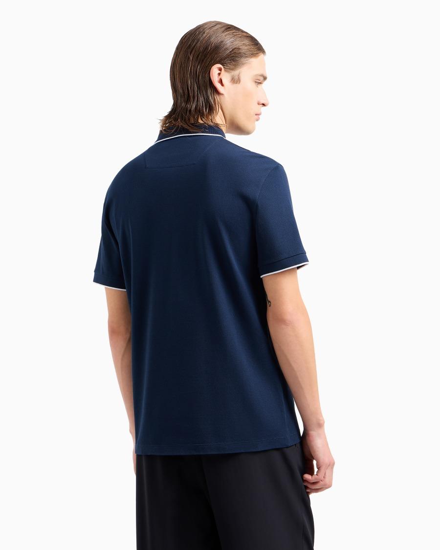 The world of armani POLO IN PIQUET DI COTONE FILO DI SCOZIA In Vendita