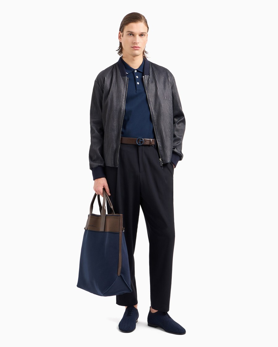 The world of armani POLO IN PIQUET DI COTONE FILO DI SCOZIA In Vendita