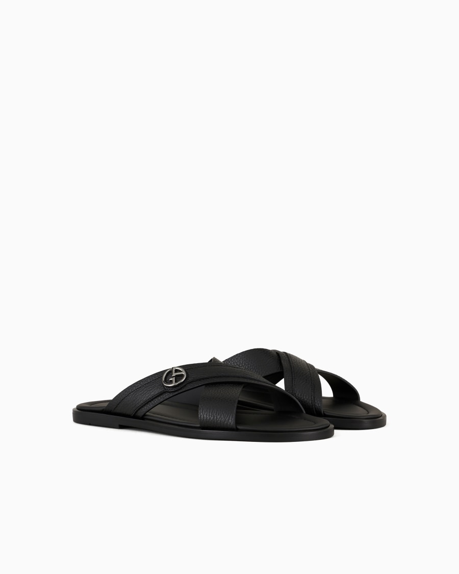 The world of armani SANDALI CROSS IN PELLE GRANATA Vendita Economica