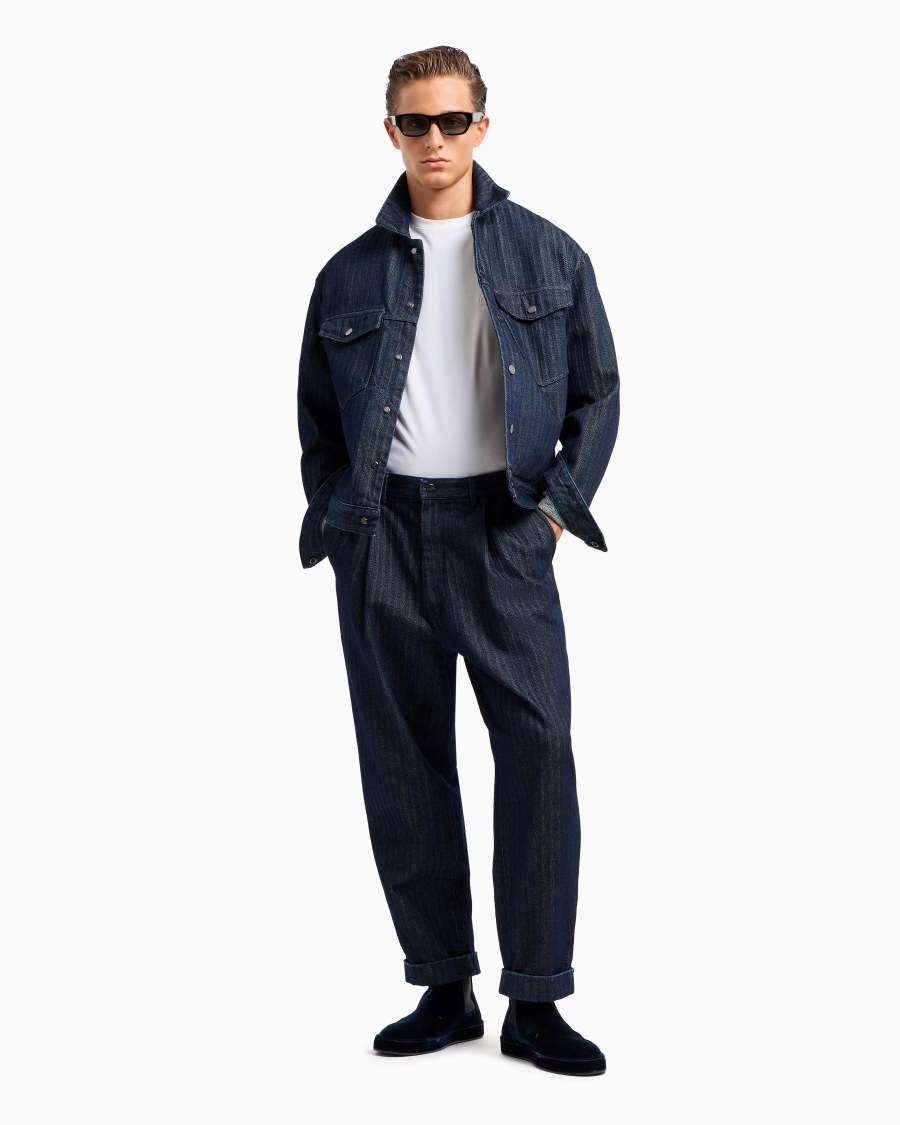The world of armani T-SHIRT GIROCOLLO IN INTERLOCK DI COTONE E CASHMERE I Più Venduti