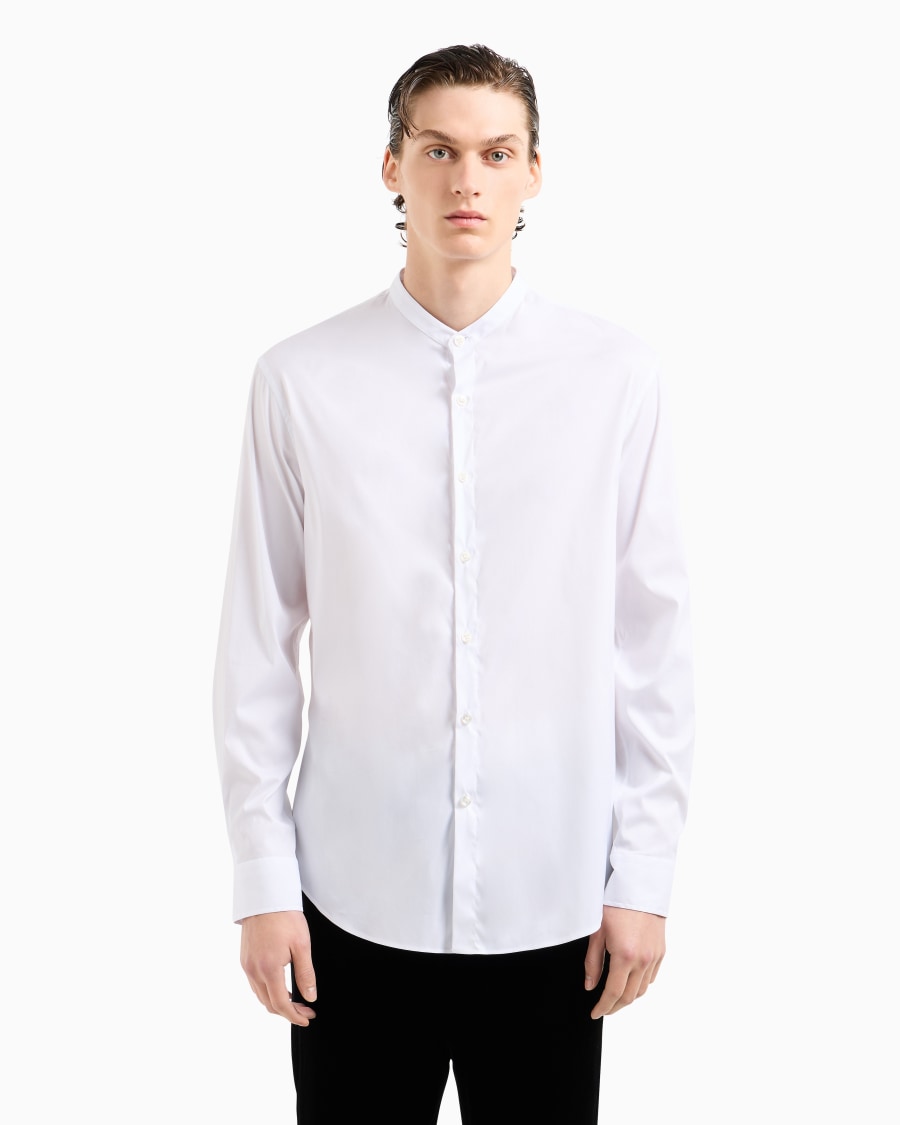 The world of armani CAMICIA ICON IN COTONE UNITO STRETCH Vendite Flash