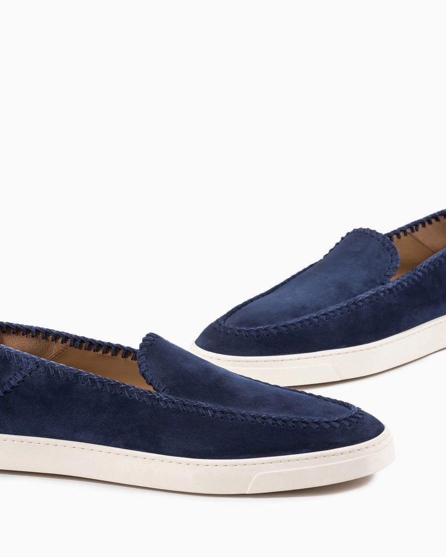 The world of armani GALLERIA 3 SLIP-ON IN PELLE SCAMOSCIATA Negozio