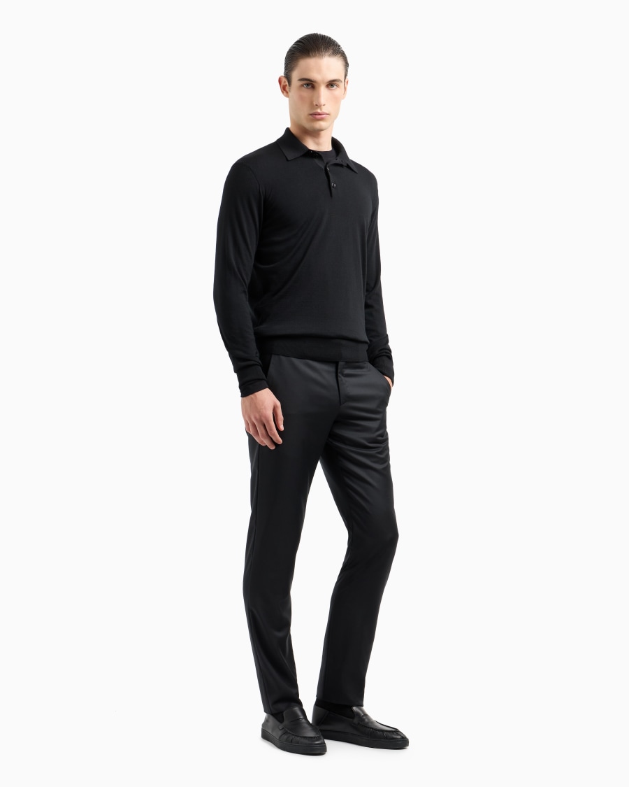 The world of armani POLO A MANICHE LUNGHE IN LANA VERGINE In Saldo