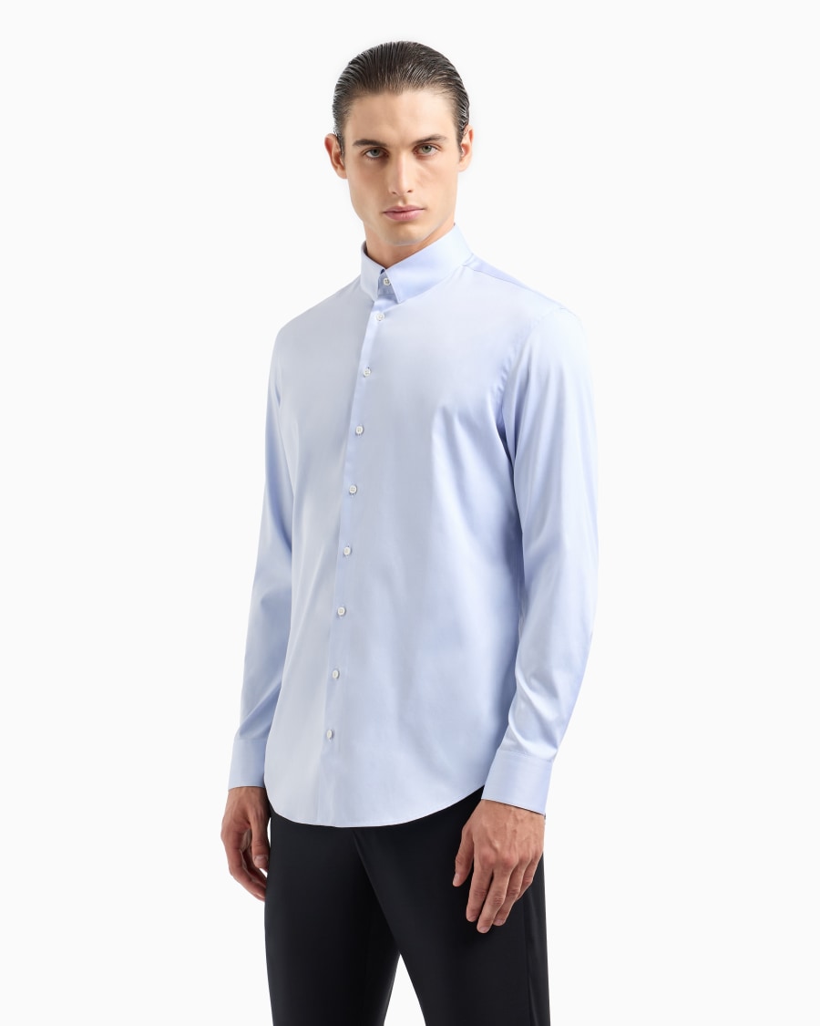 The world of armani CAMICIA IN TWILL DI COTONE Moda