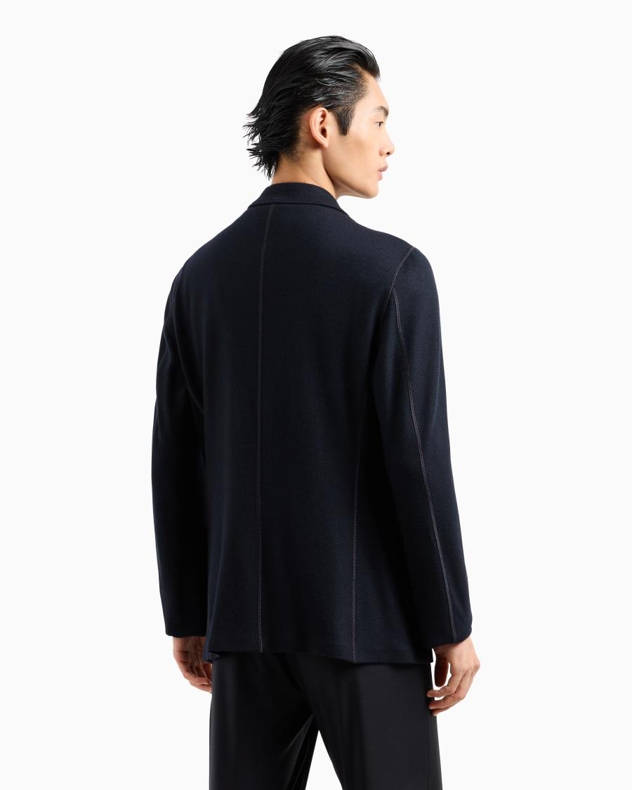 The world of armani GIACCA DOPPIOPETTO ICON IN INTERLOCK DI CASHMERE FOLLATO Italy