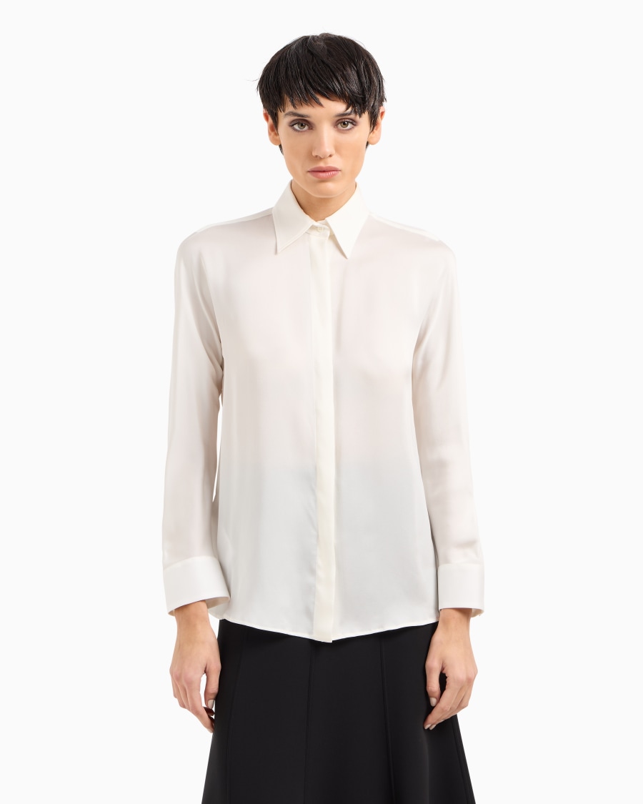 The world of armani CAMICIA IN CHARMEUSE DI PURA SETA Affare Del Giorno