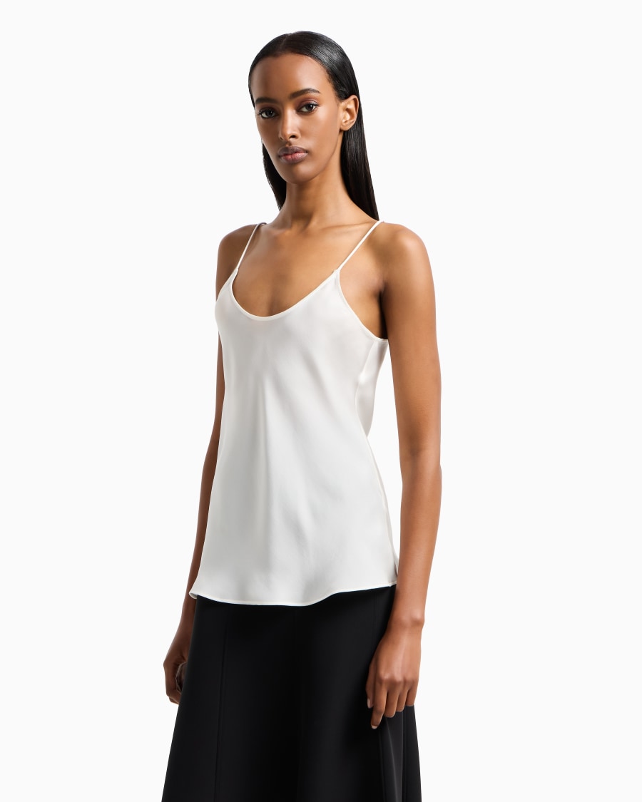The world of armani TOP IN CHARMEUSE DI SETA Novità