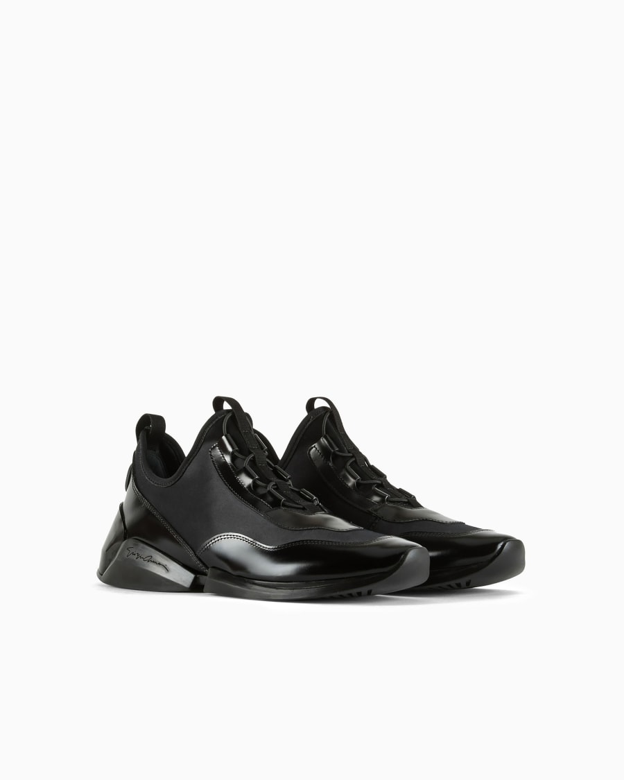 The world of armani SNEAKERS IN PELLE E NYLON Presa