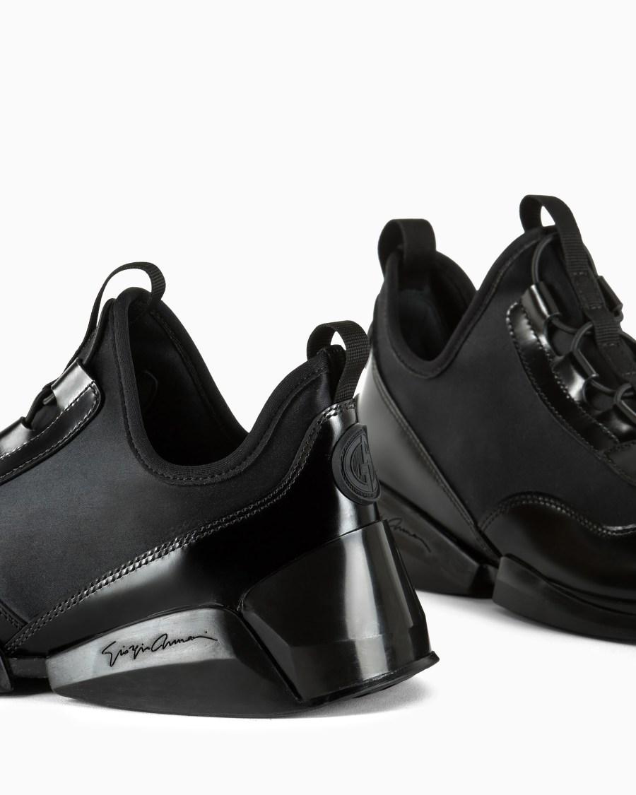 The world of armani SNEAKERS IN PELLE E NYLON Presa