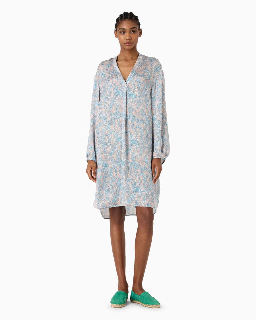The world of armani CAMICIA LUNGA IN SETA STAMPATA Offerta