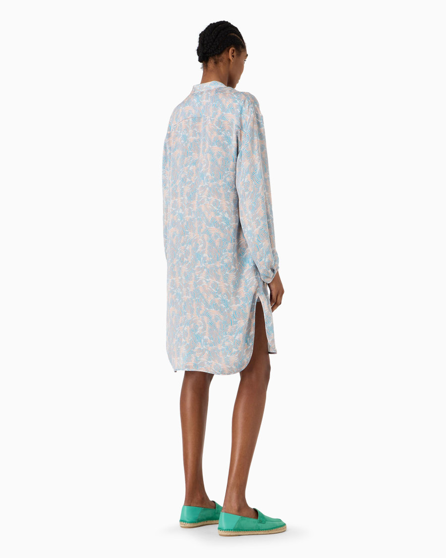 The world of armani CAMICIA LUNGA IN SETA STAMPATA Offerta