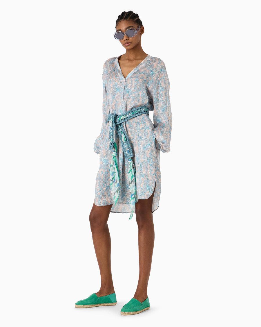 The world of armani CAMICIA LUNGA IN SETA STAMPATA Offerta
