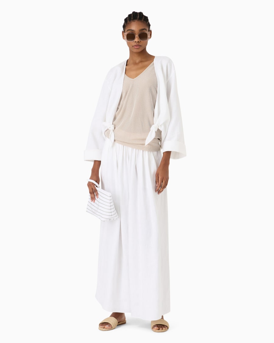 The world of armani PANTALONI AMPI IN CANAPA ASV Economico
