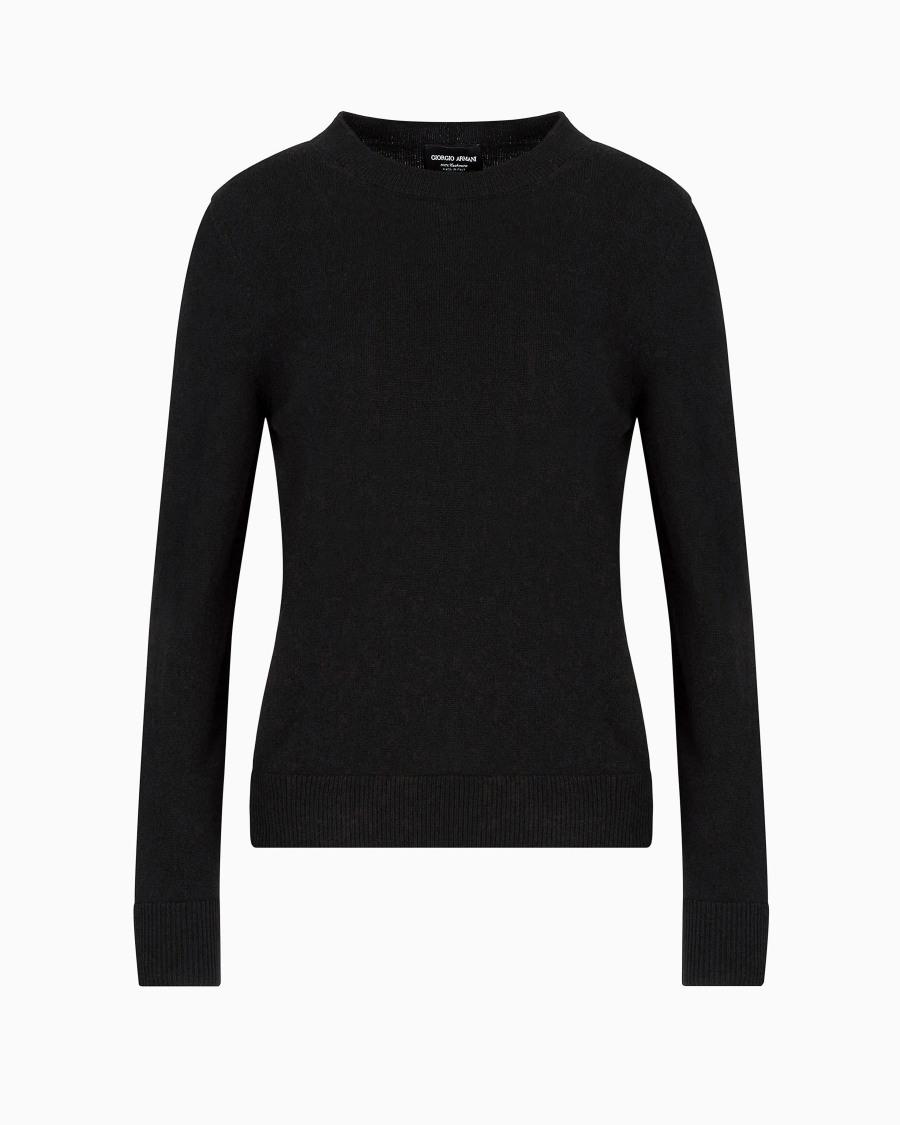 The world of armani MAGLIONE IN CASHMERE CON PROFILI A COSTE Vendita Calda