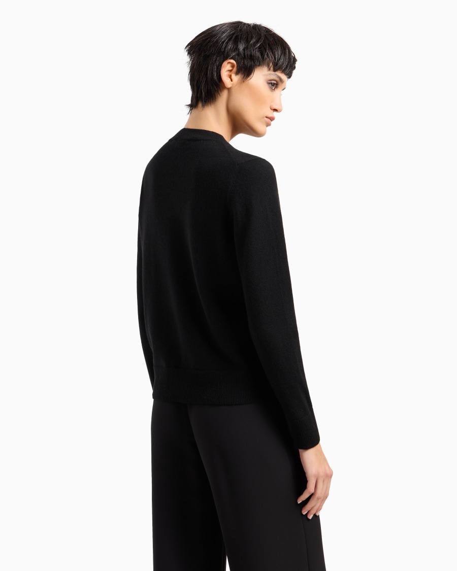 The world of armani MAGLIONE IN CASHMERE CON PROFILI A COSTE Vendita Calda