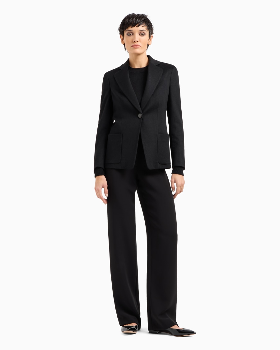 The world of armani MAGLIONE IN CASHMERE CON PROFILI A COSTE Vendita Calda