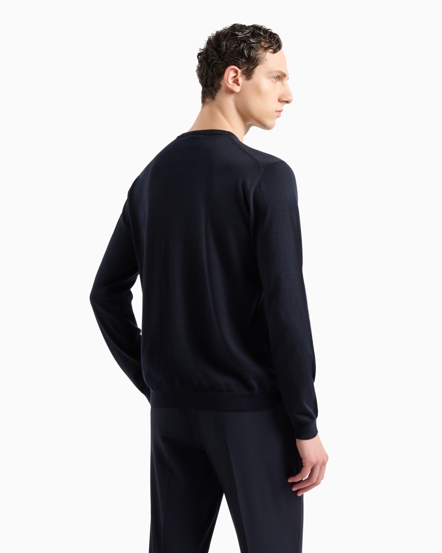 The world of armani MAGLIA GIROCOLLO A MANICA LUNGA IN SETA E COTONE 2025