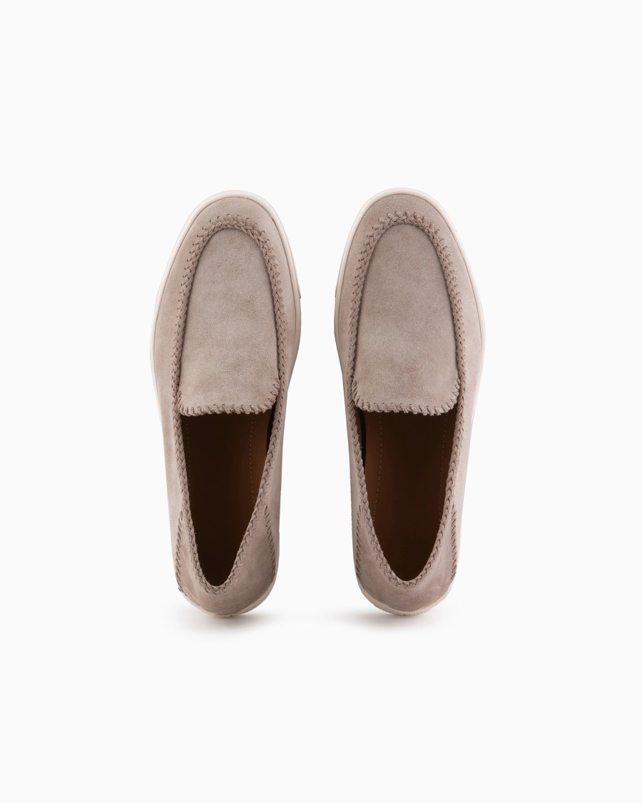 The world of armani GALLERIA 3 SLIP-ON IN PELLE SCAMOSCIATA Nuovo