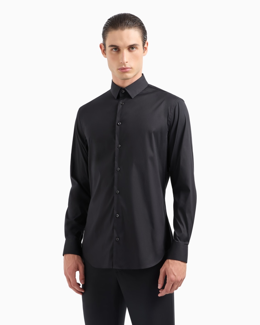 The world of armani CAMICIA IN TESSUTO STRETCH CON COLLO CLASSICO CON STECCHE Qualità