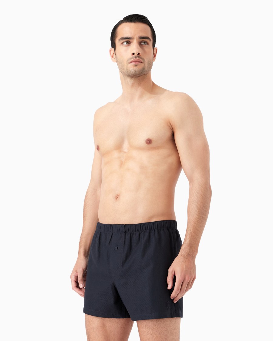 The world of armani BOXER IN COTONE CON LOGO RICAMATO Spedizione Gratuita